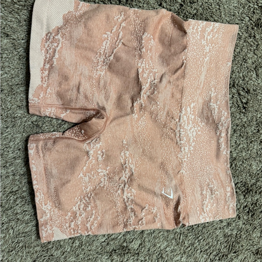 GYMSHARK Pink Patterned Athletic Shorts